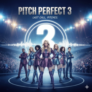The Barden Bellas on their final tour in the official movie poster for Pitch Perfect 3.