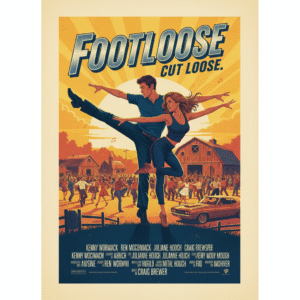Kenny Wormald and Julianne Hough in a dynamic dance pose on the official movie poster for Footloose (2011).