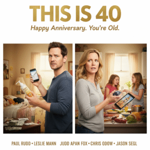 Paul Rudd and Leslie Mann are in bed, tangled in sheets and looking at each other. Leslie Mann is trying to see Paul Rudd's iPad screen, which he is hiding from her.